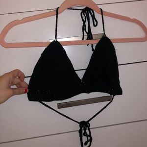 TOBI Black Knit Bralette
